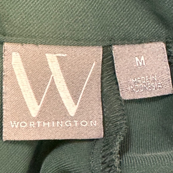 Worthington Women's Forest Green Bow Tie Midi Dress Long Sleeve Career Size M - Picture 3 of 16